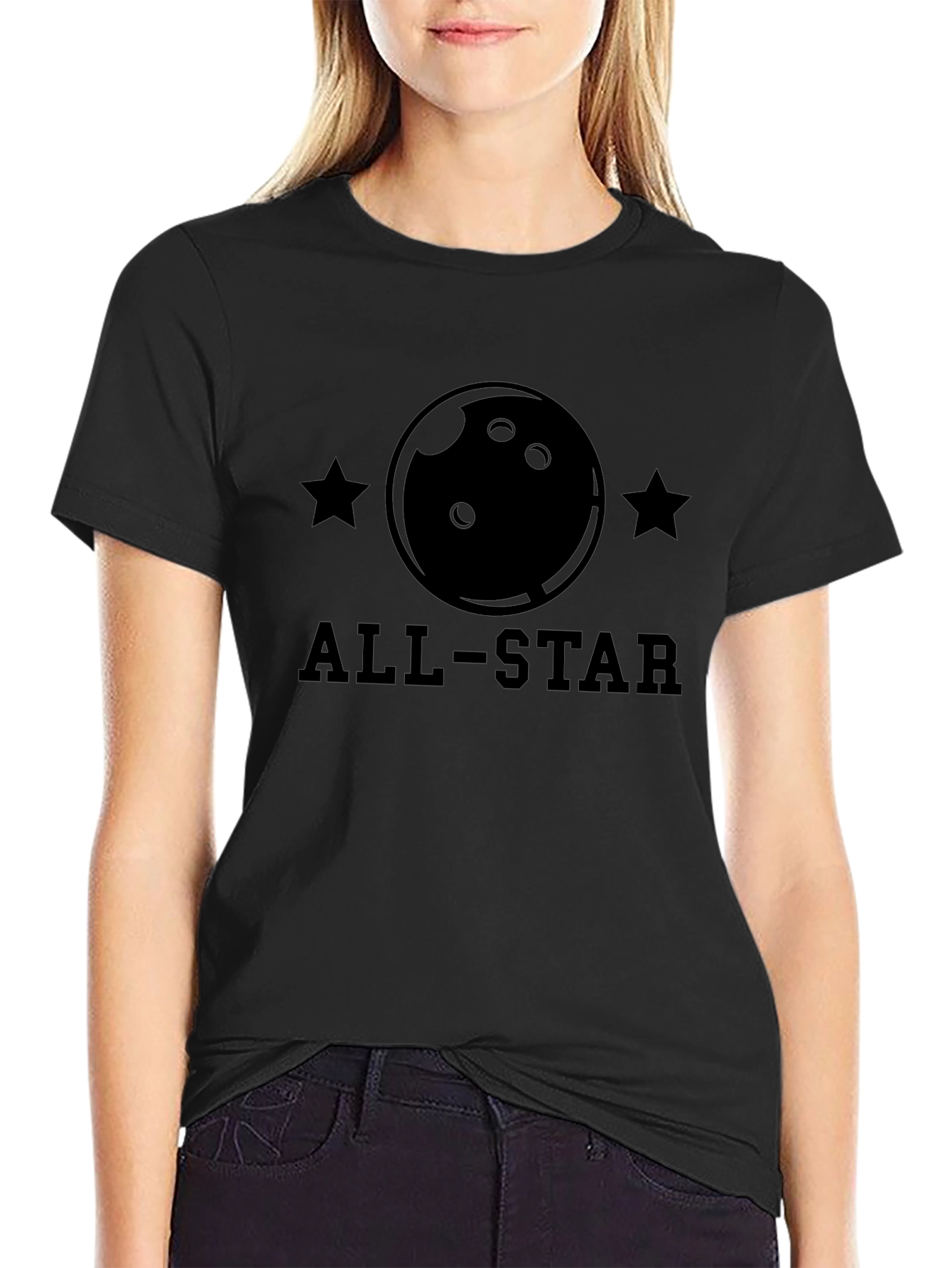 All-Star Bowling T-Shirt - Black Cotton Tee