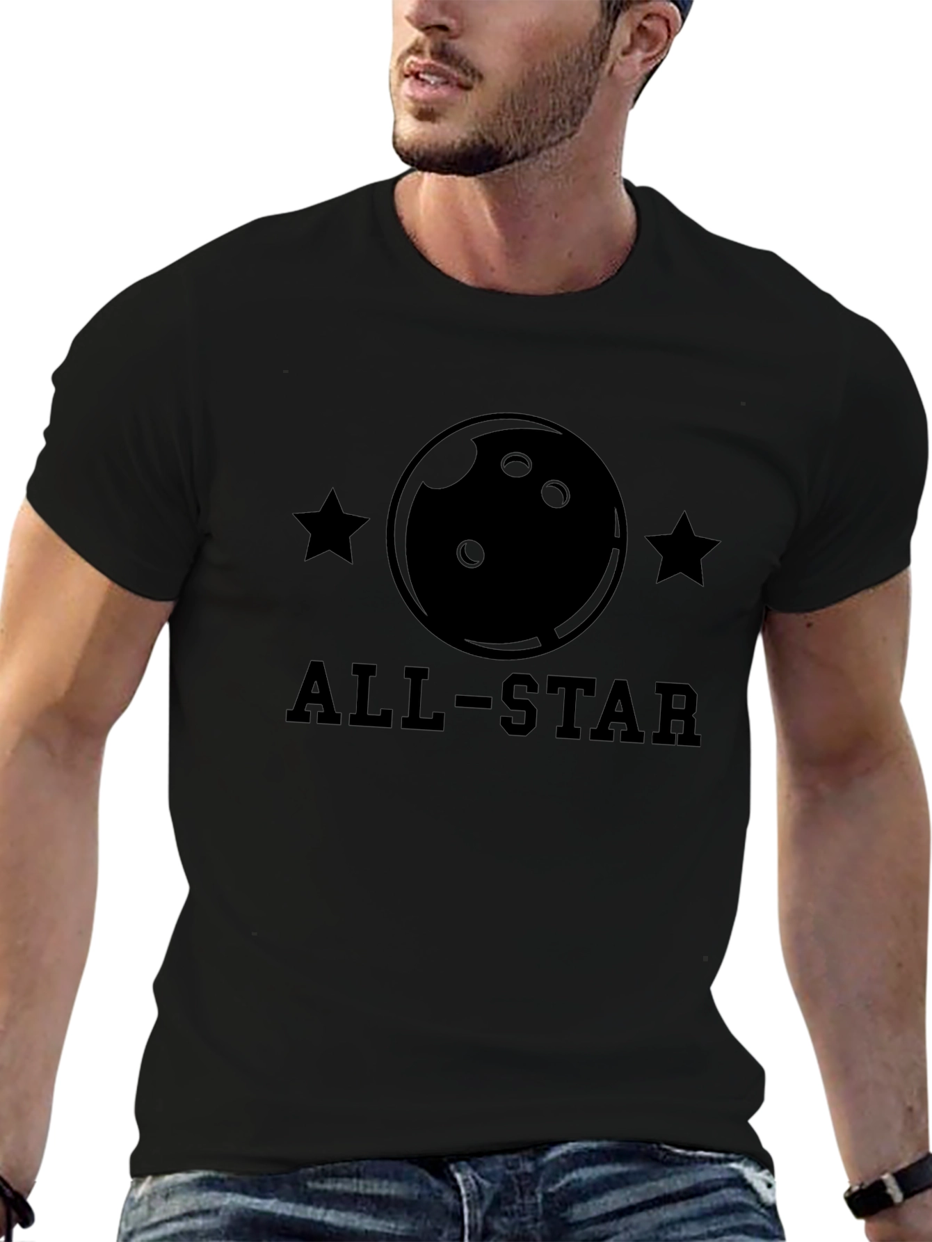 All-Star Bowling T-Shirt - Black Cotton Tee