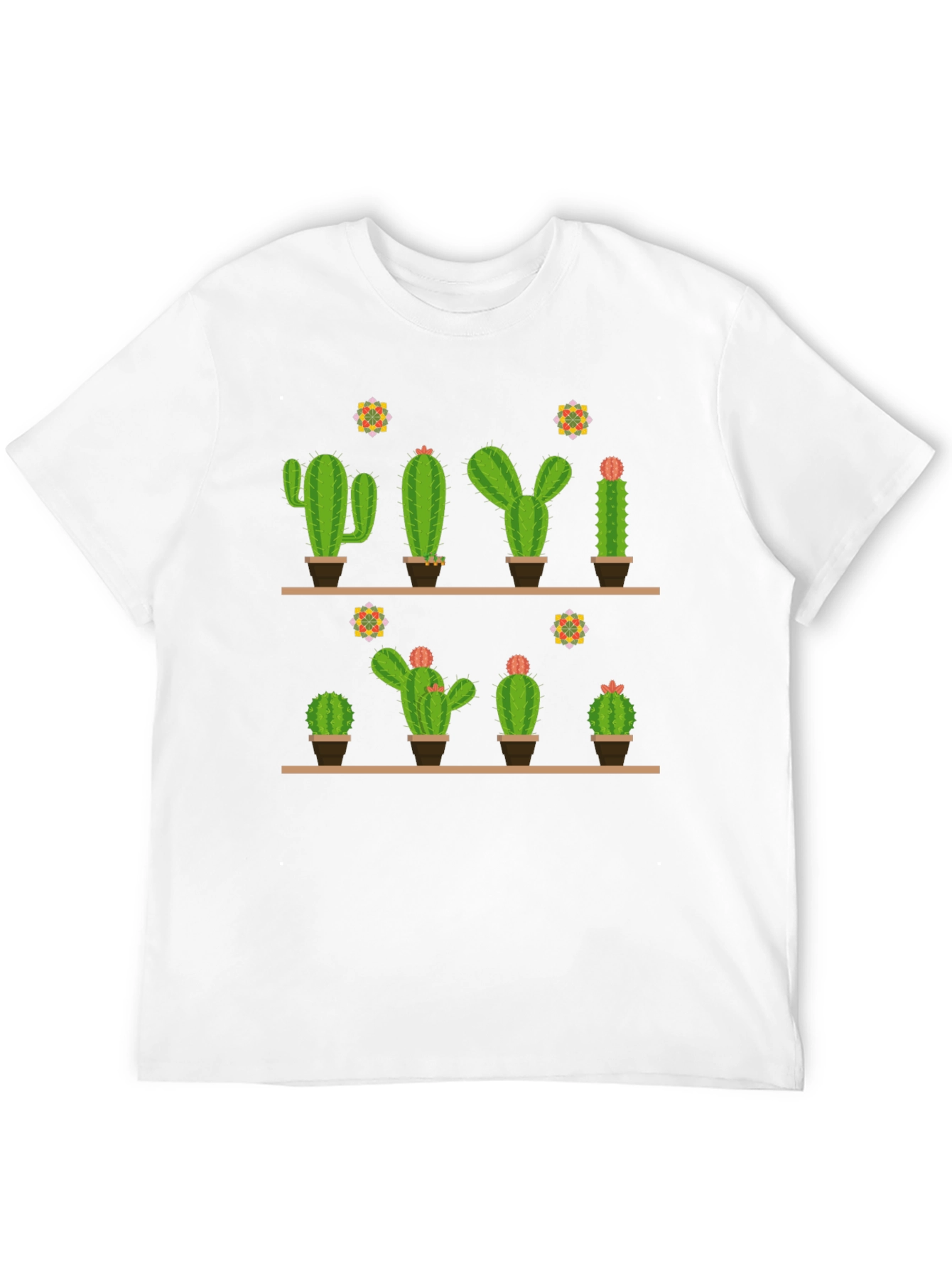 Cactus Print Black T-Shirt