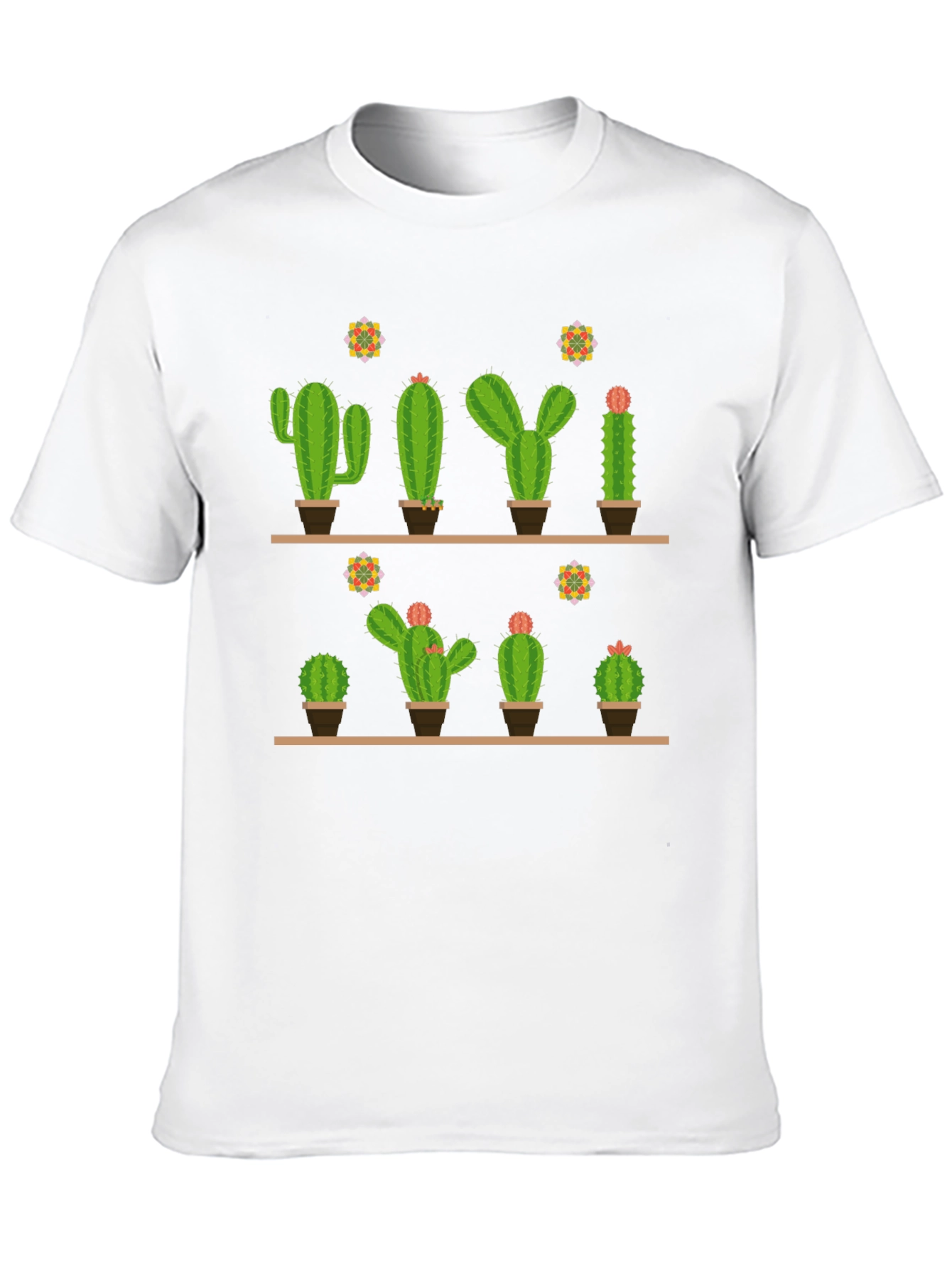 Cactus Print Black T-Shirt