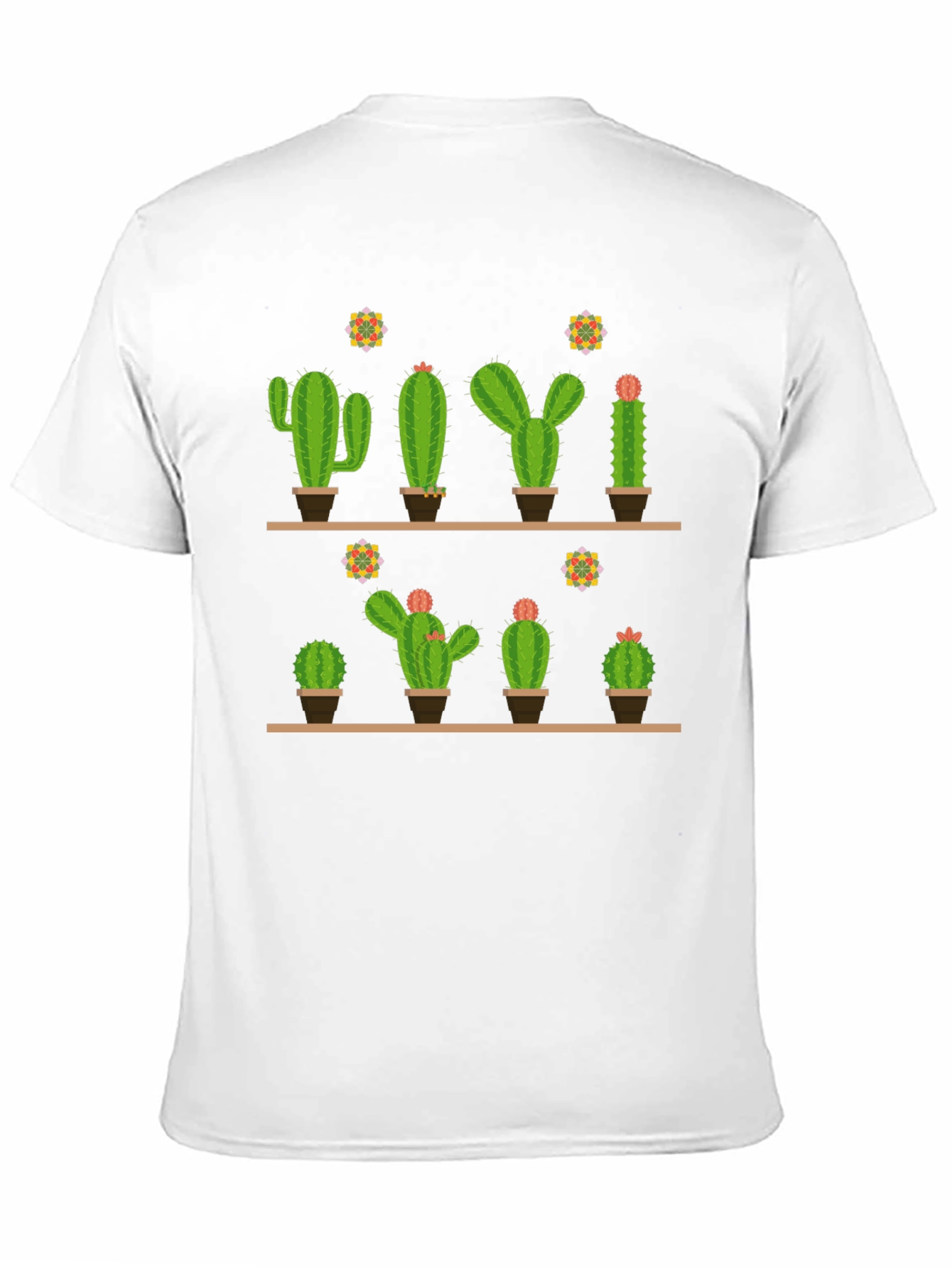 Cactus Print Black T-Shirt