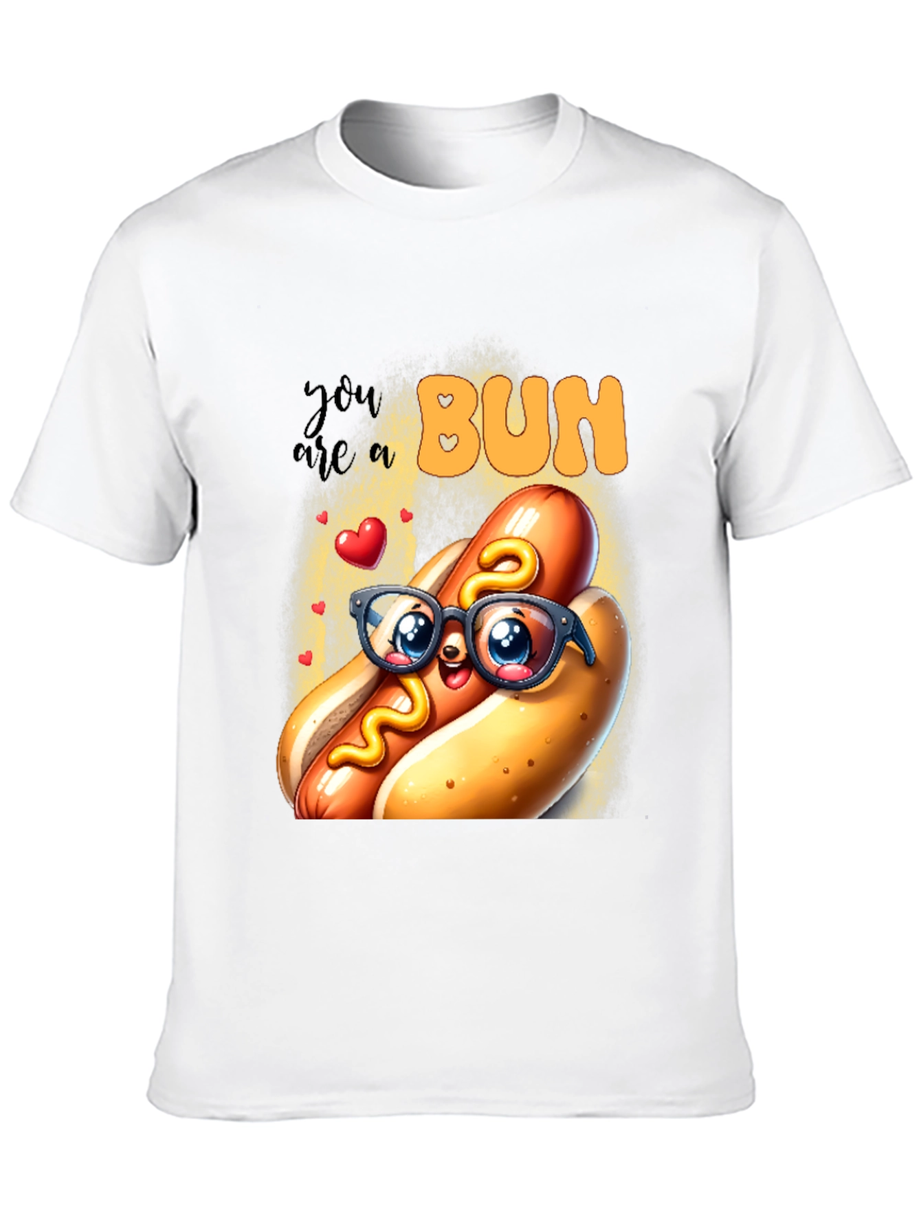 Cute Hotdog Graphic T-Shirt - You are a Bun