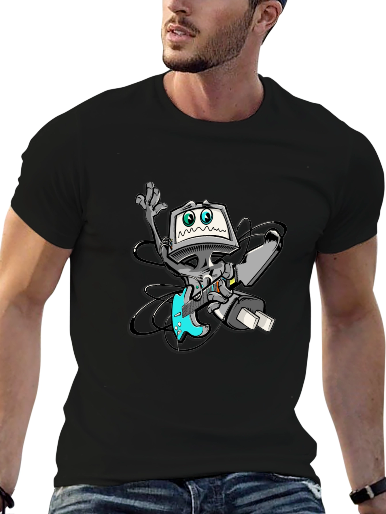 Robot Graphic Black T-Shirt