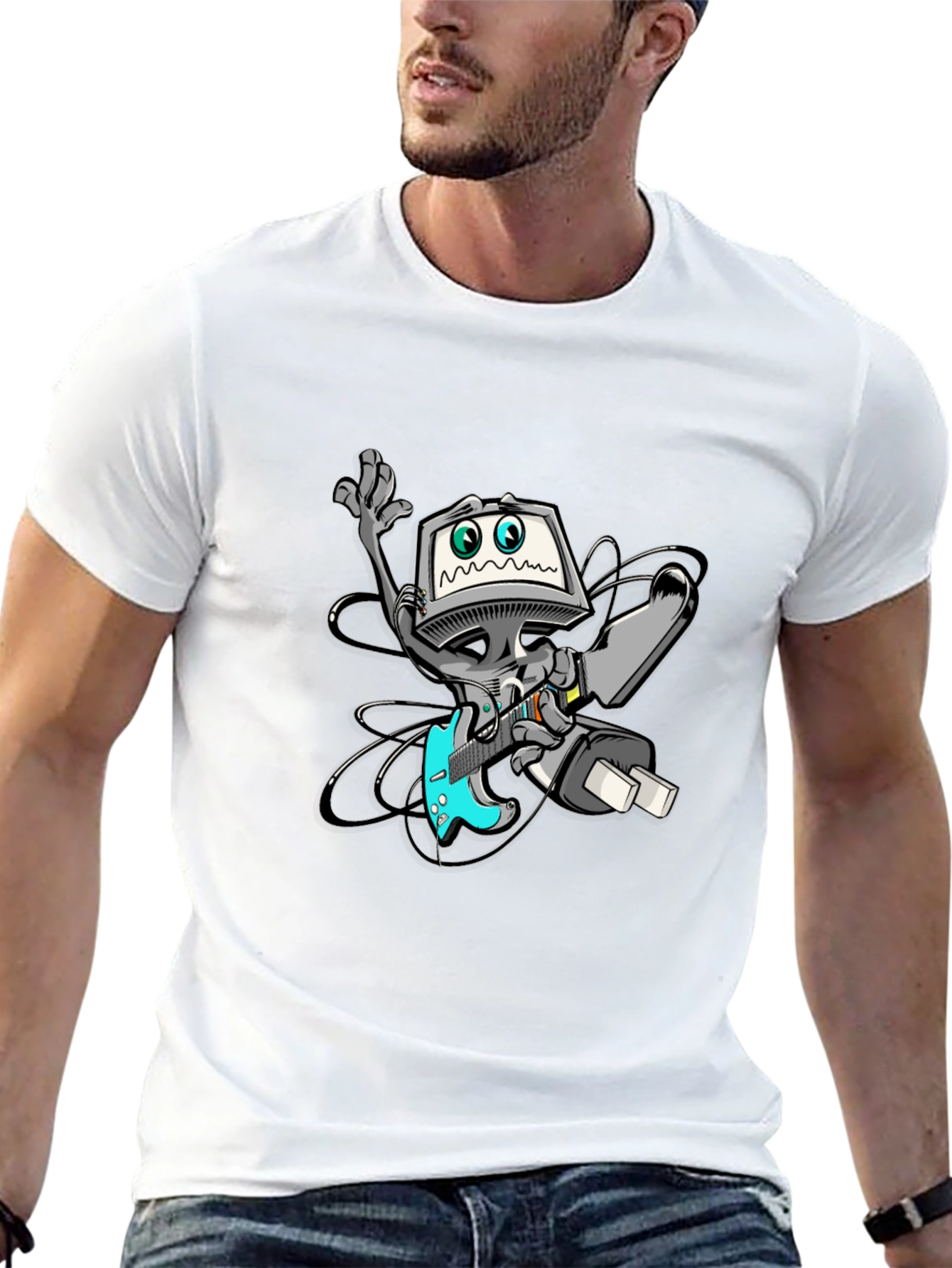 Robot Graphic Black T-Shirt