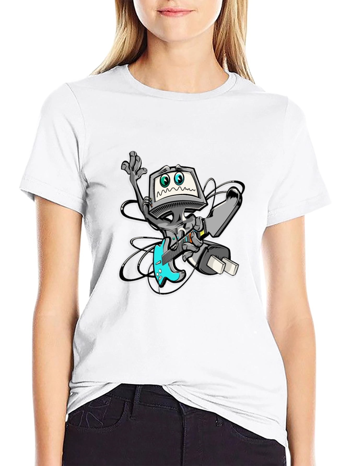 Robot Graphic Black T-Shirt