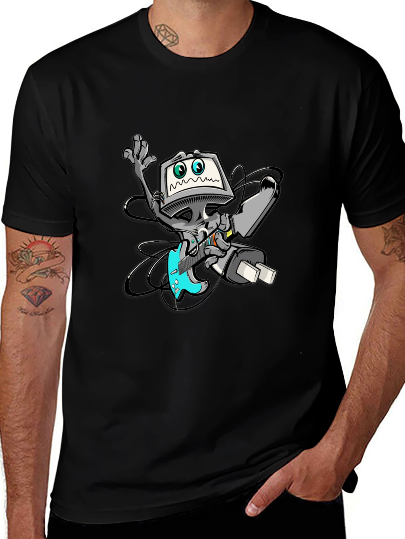 Robot Graphic Black T-Shirt