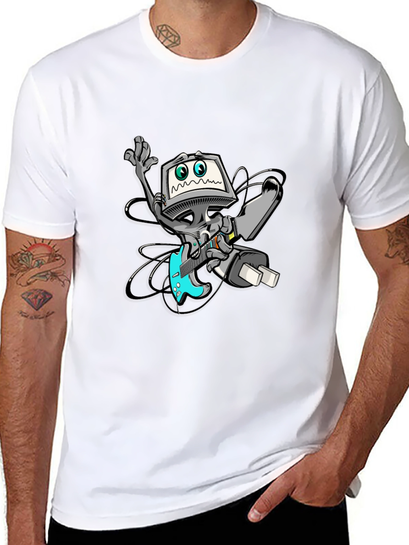 Robot Graphic Black T-Shirt