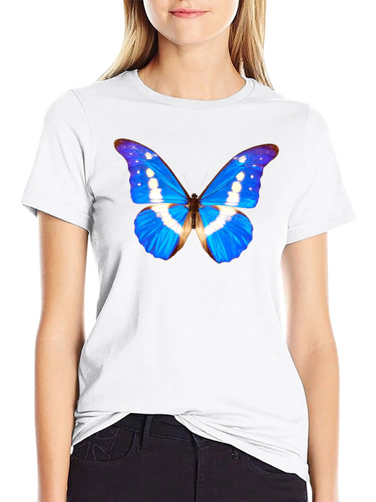 Butterfly Graphic T-Shirt - Vibrant Blue Insect Tee
