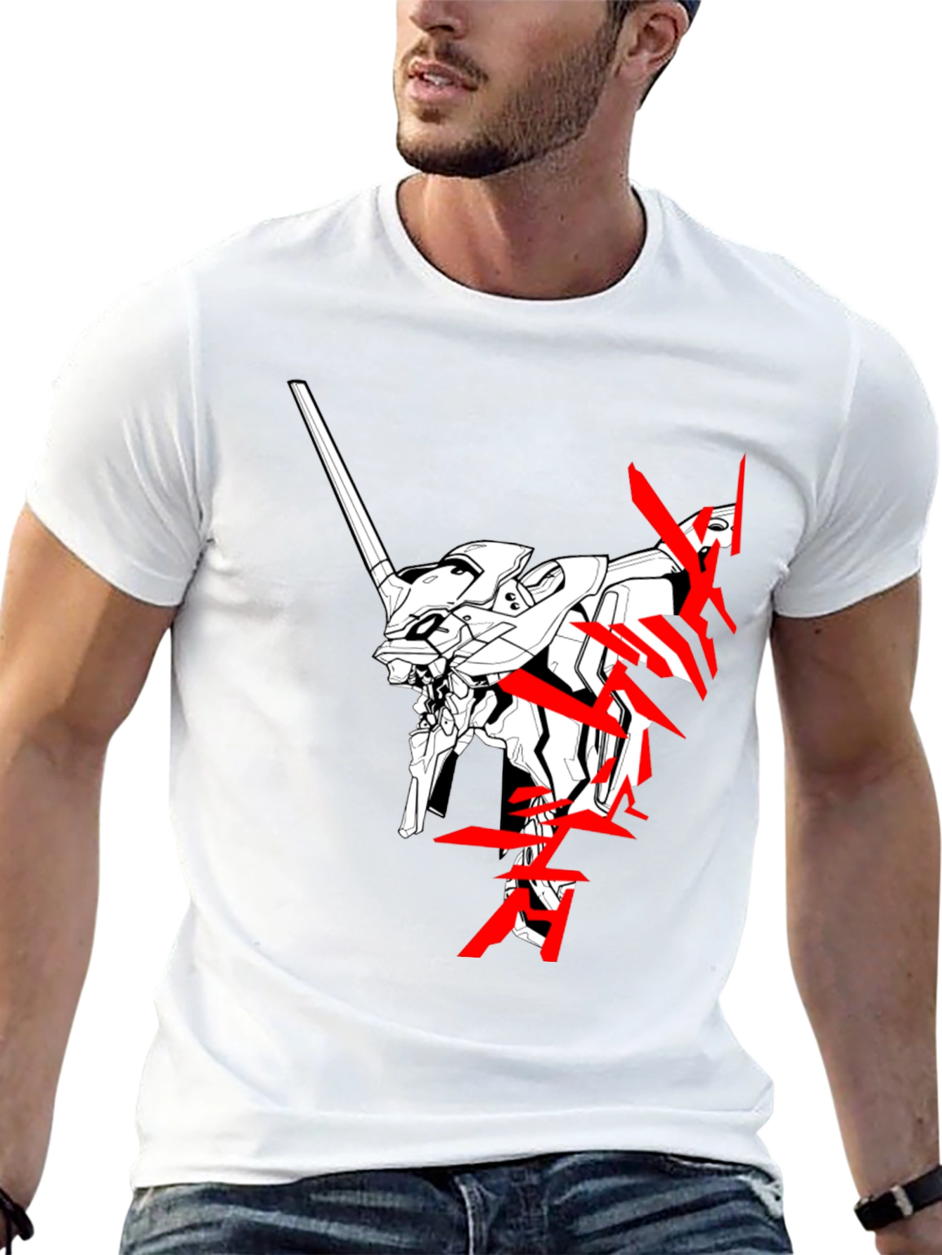 Anime Robot Black T-Shirt