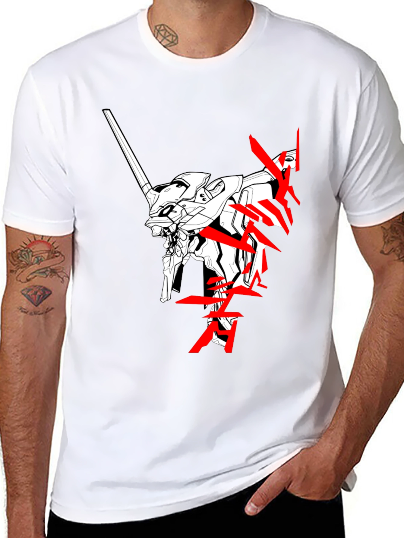 Anime Robot Black T-Shirt