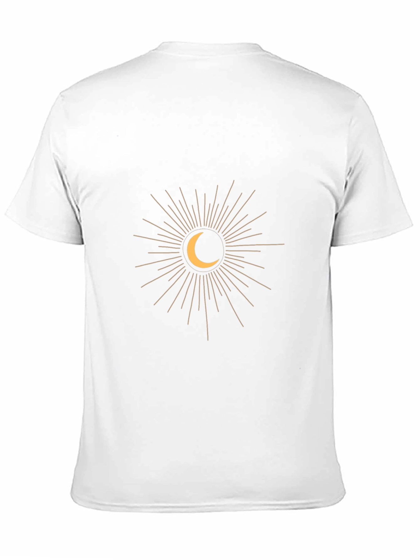 Mens Black T-Shirt with Crescent Moon Burst Graphic