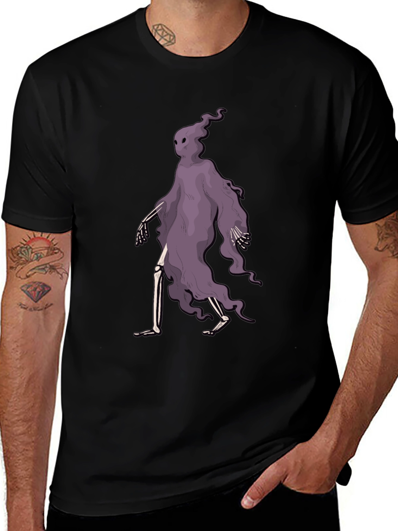 Ghostly Skeleton Graphic T-Shirt