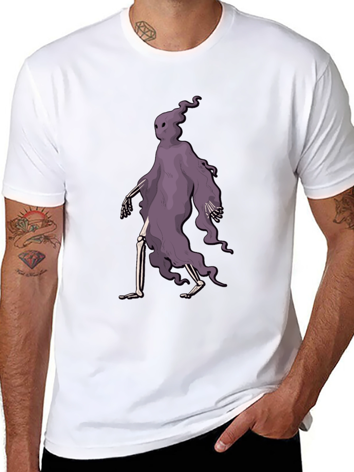 Ghostly Skeleton Graphic T-Shirt