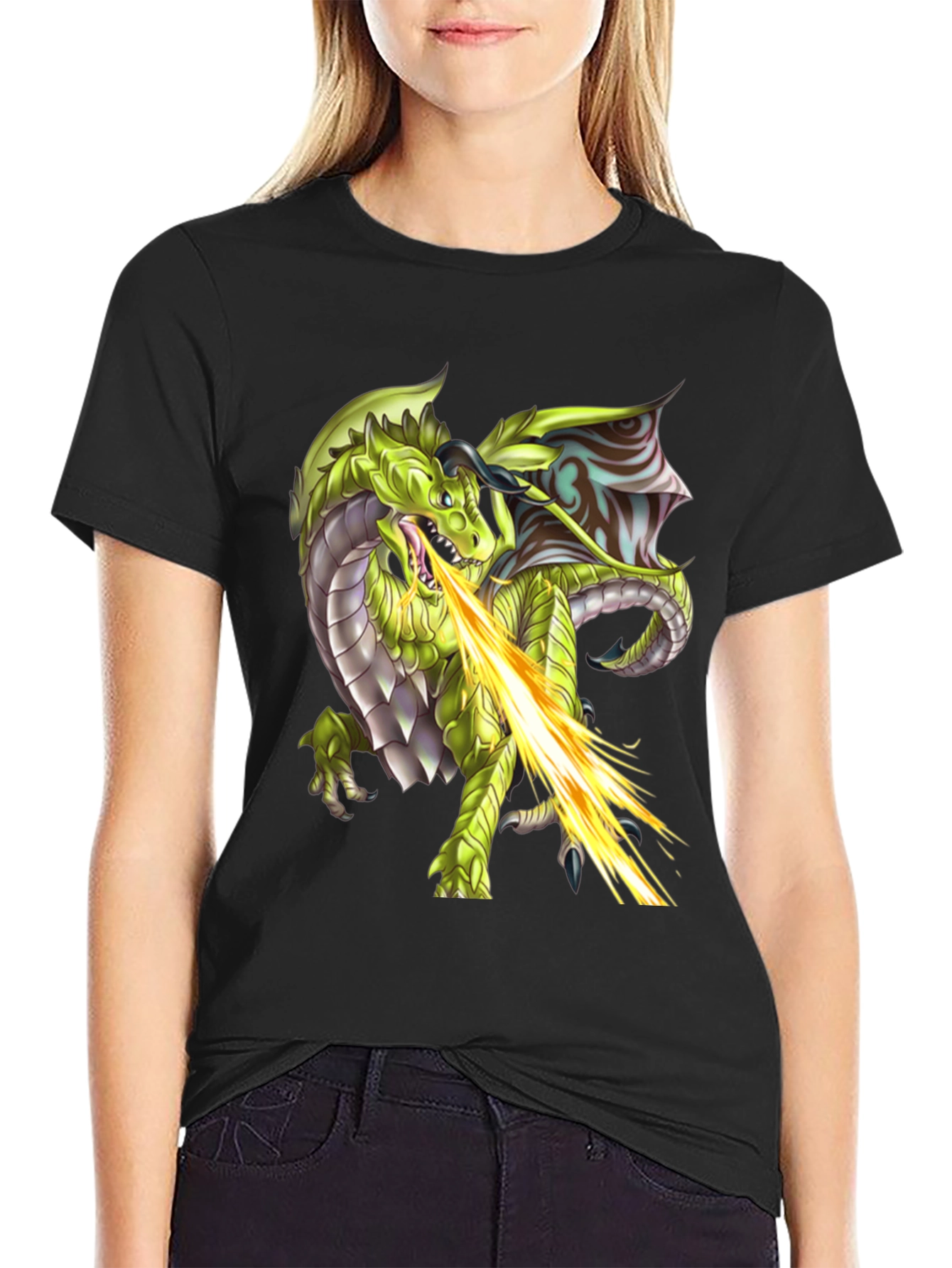 Dragon Fire Graphic T-Shirt - Black