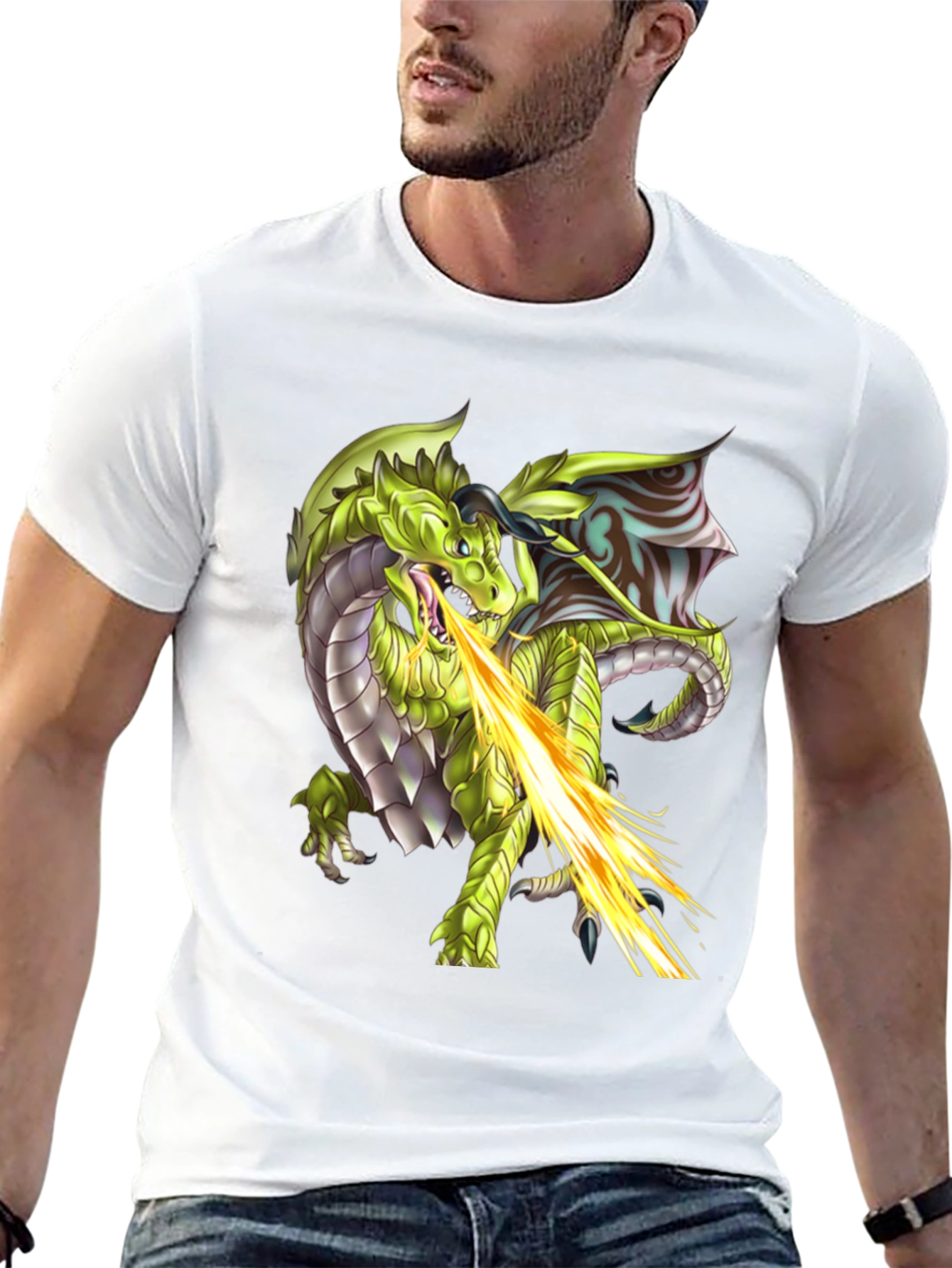 Dragon Fire Graphic T-Shirt - Black