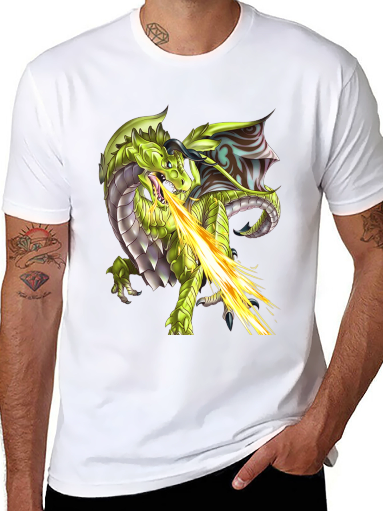 Dragon Fire Graphic T-Shirt - Black
