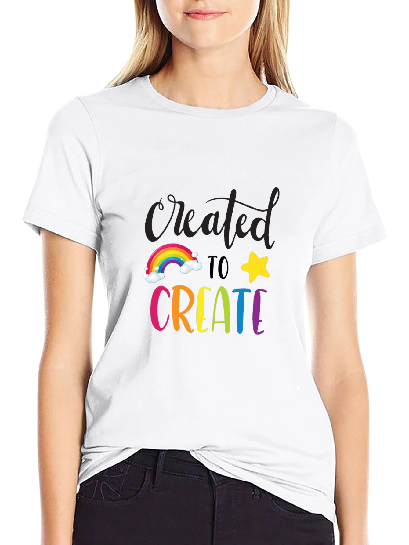 Created to Create Graphic Tee - Black Cotton Blend