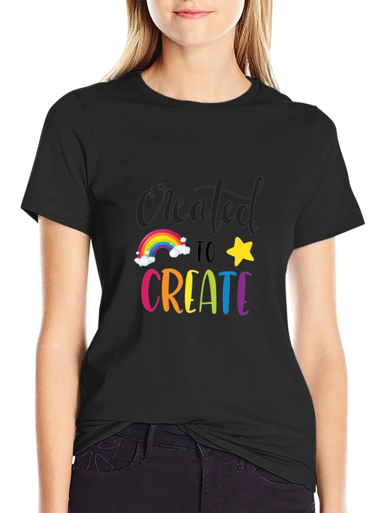Created to Create Graphic Tee - Black Cotton Blend