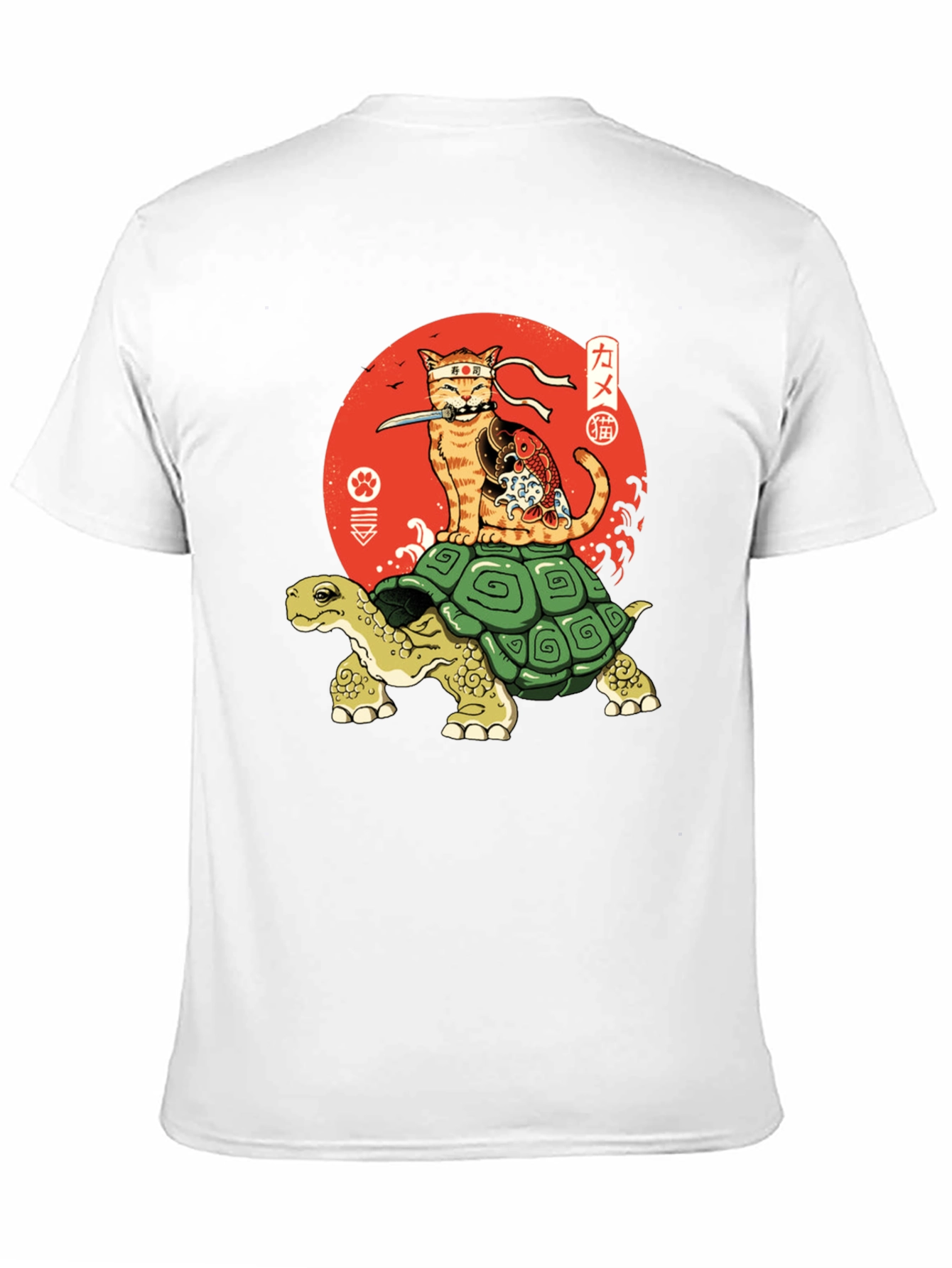 Ninja Cat Riding Turtle Graphic Tee