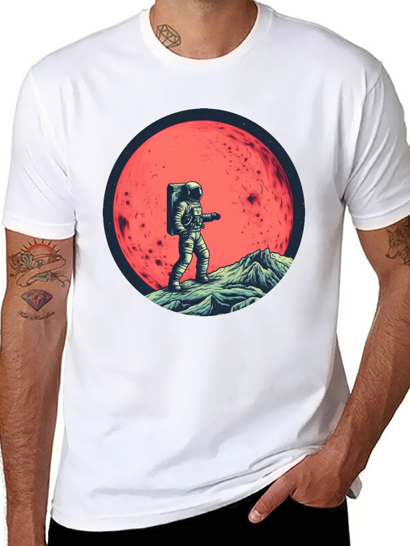 Astronaut on Mars Graphic T-Shirt