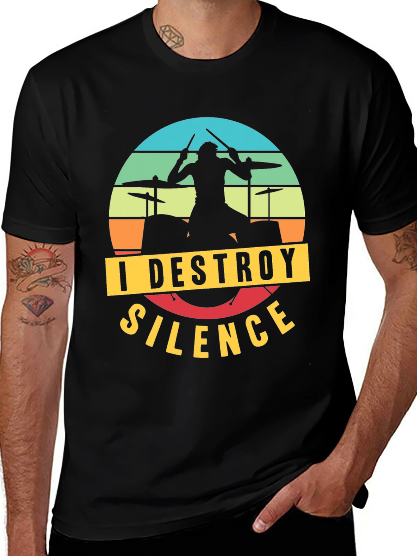 I Destroy Silence Drummer T-Shirt