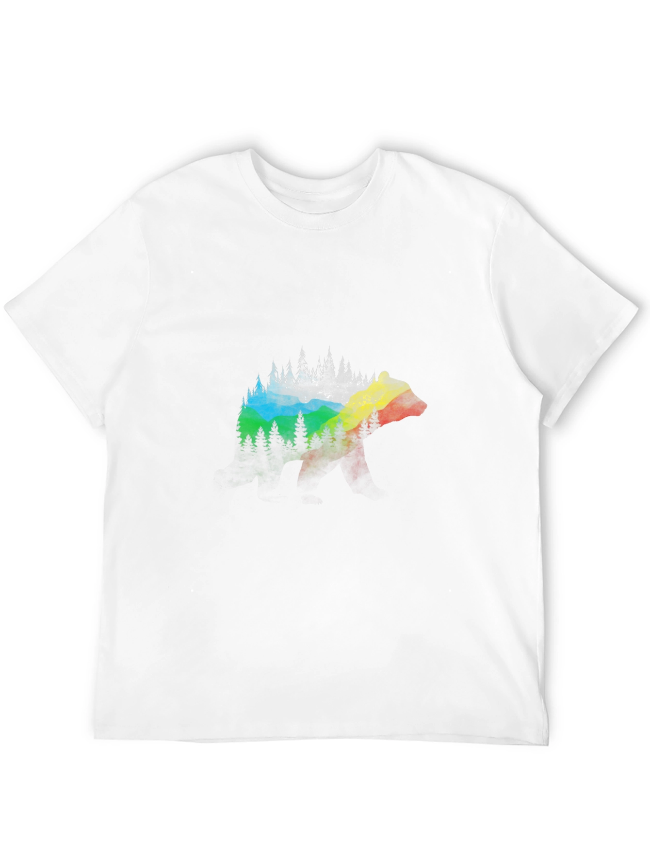 Bear Forest Graphic Tee - Black Cotton Blend