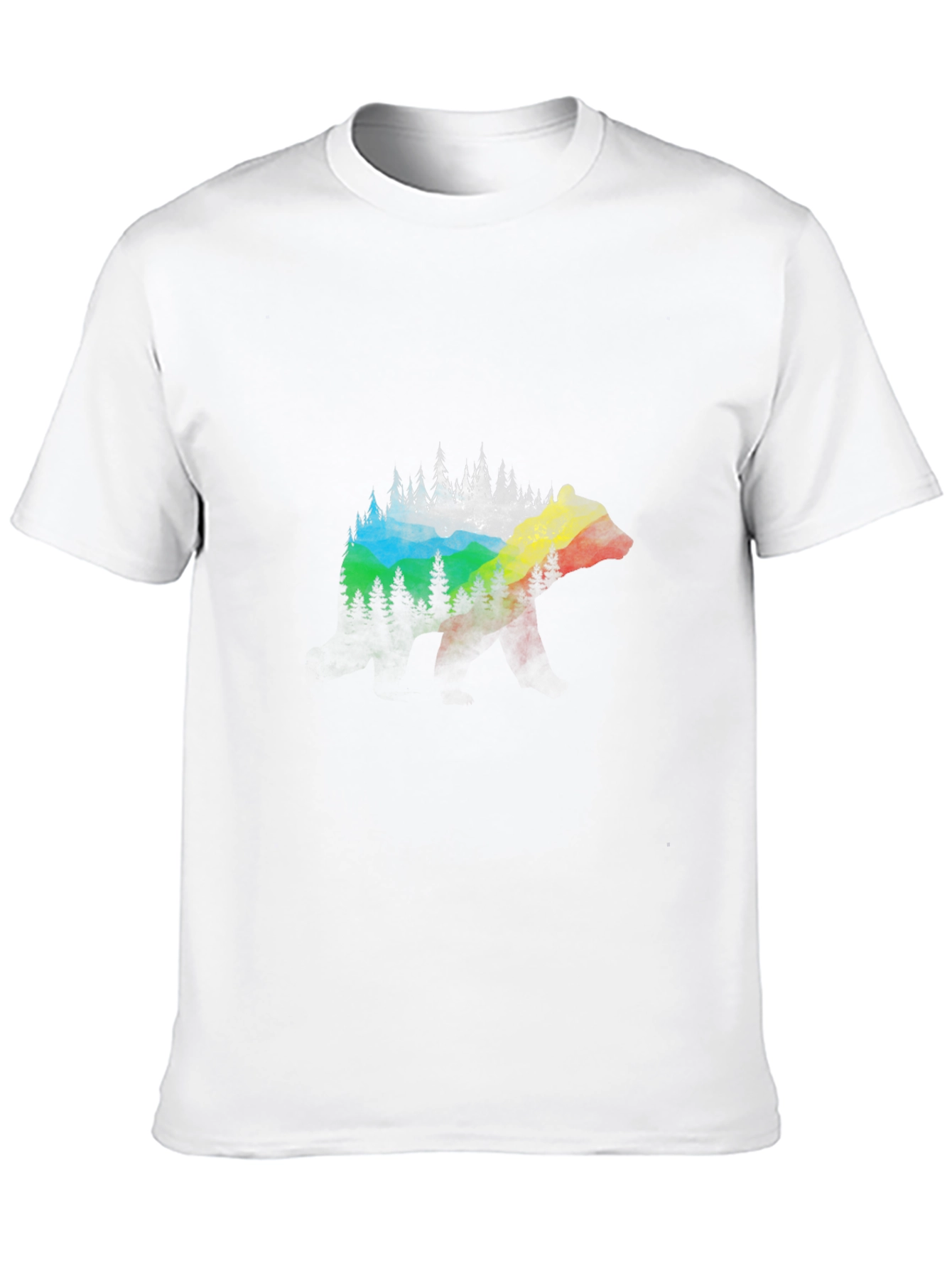 Bear Forest Graphic Tee - Black Cotton Blend