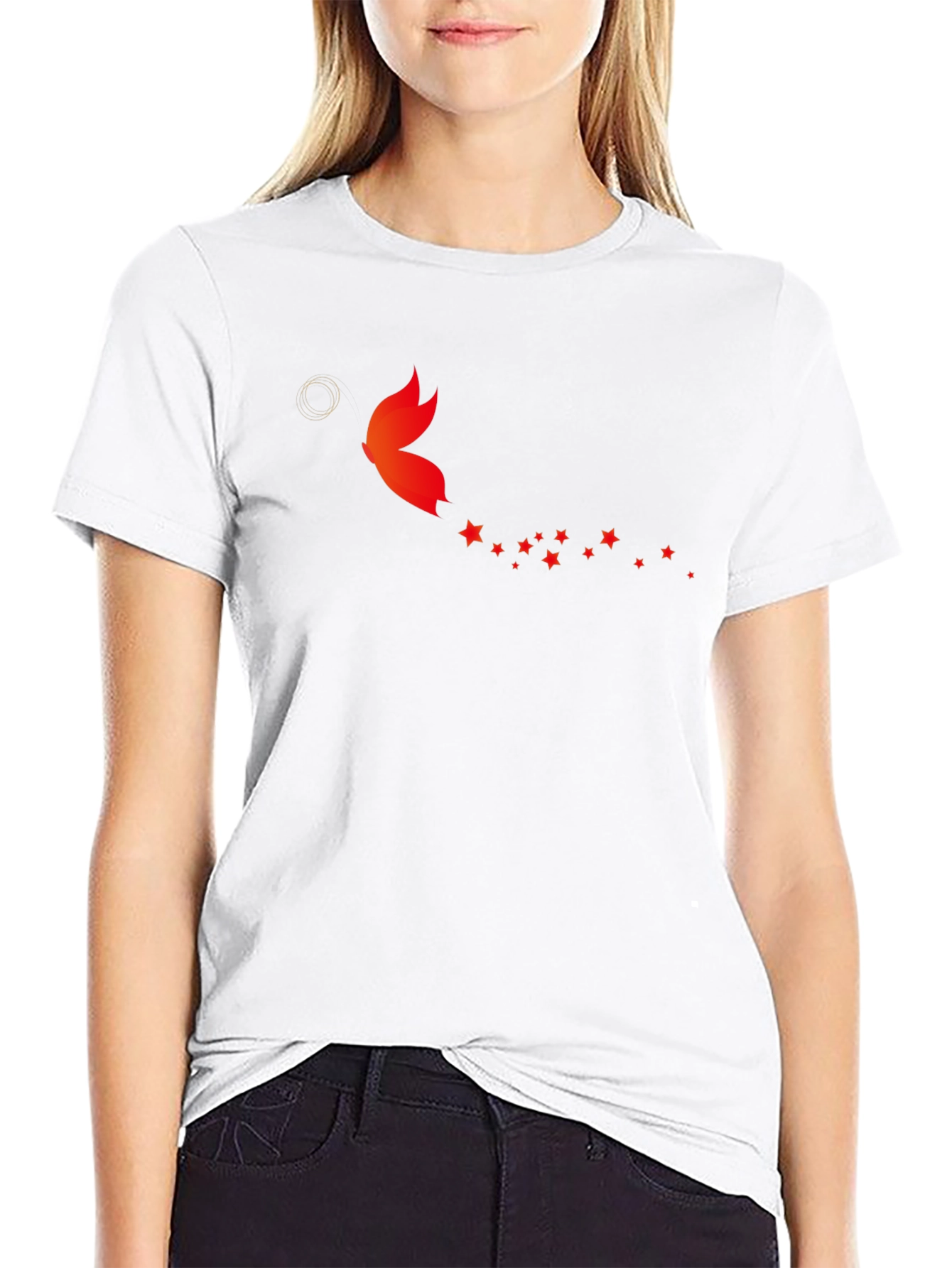 Butterfly Star Trail Black T-Shirt