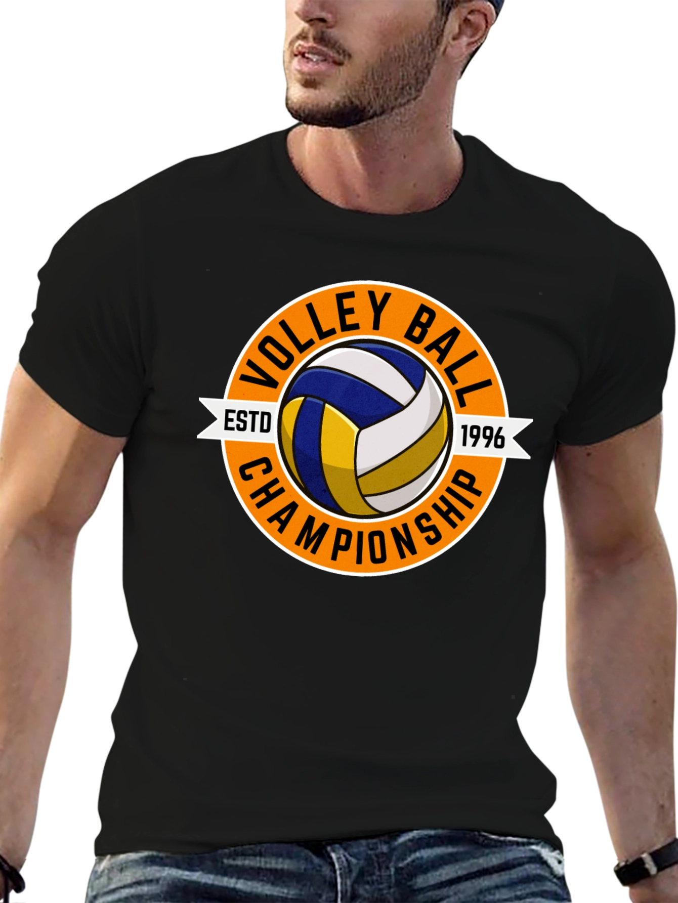 Volleyball Championship Black T-Shirt