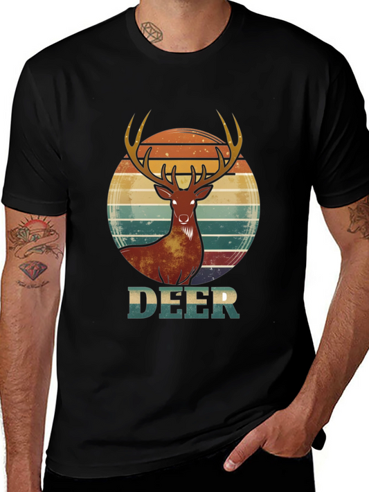 Vintage Deer Graphic T-Shirt - Soft Cotton Tee
