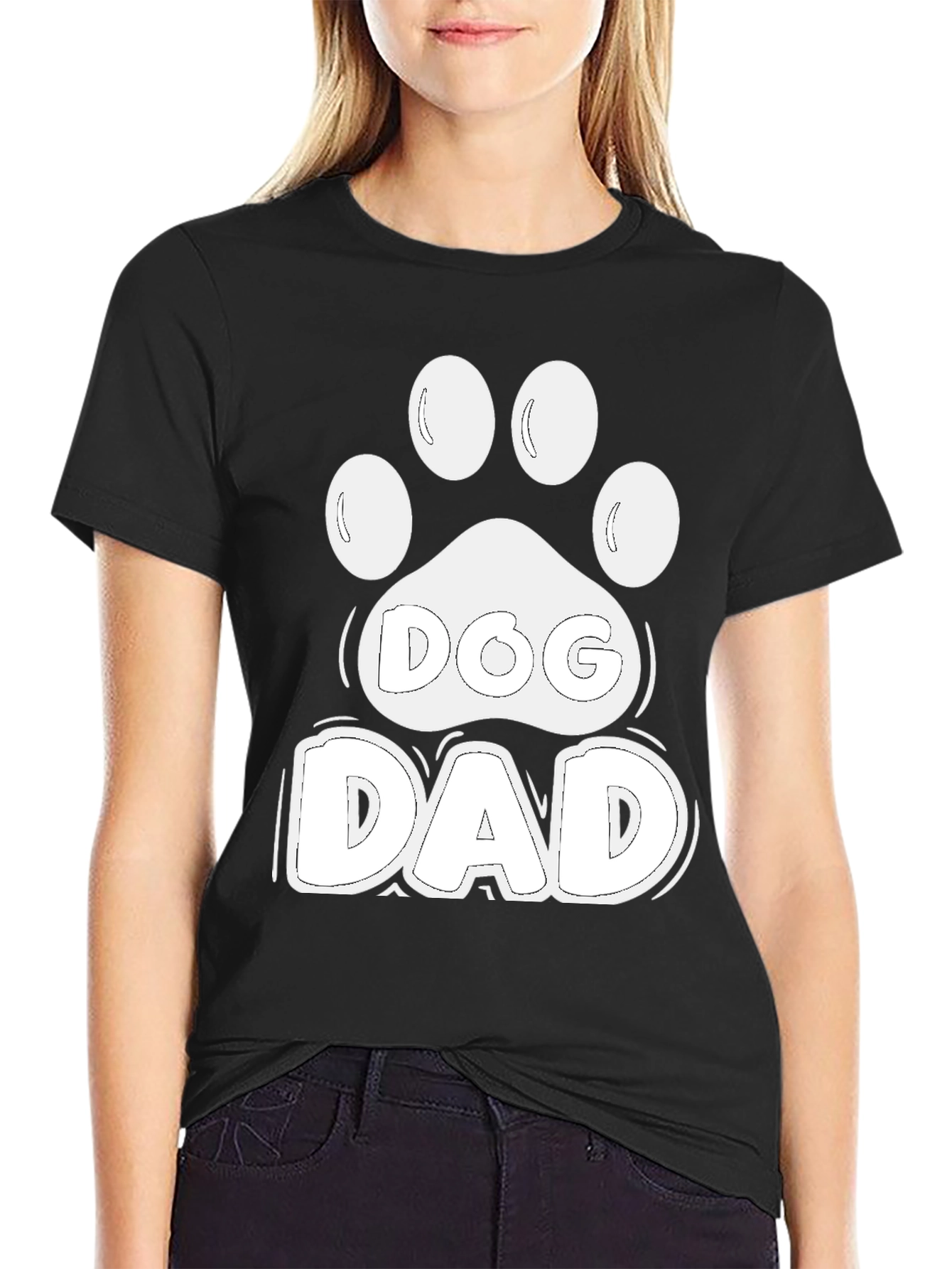 Dog Dad Paw Print T-Shirt – Classic Dog Lover Tee