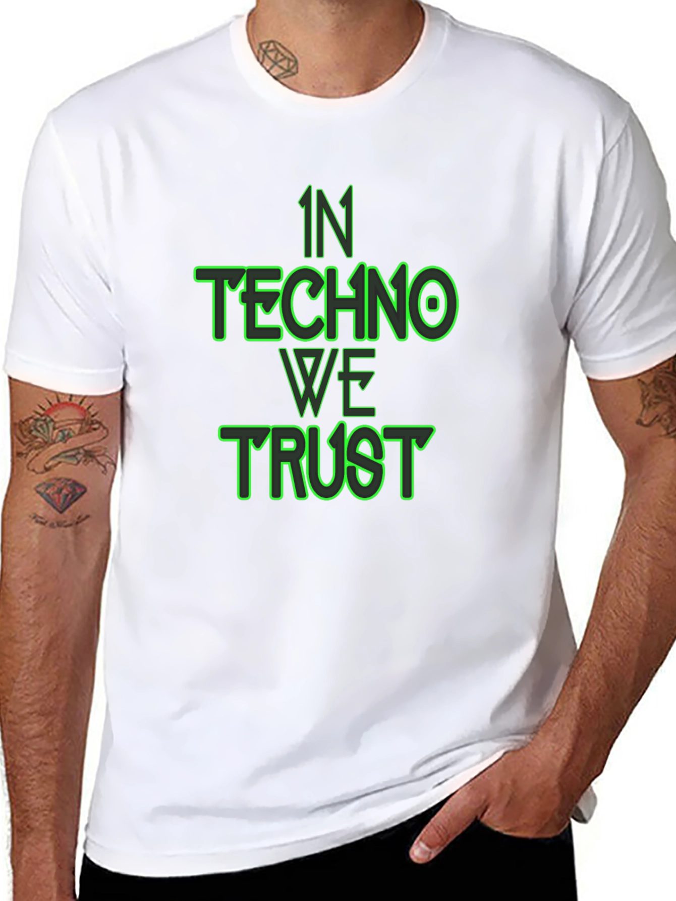 In Techno We Trust Black T-Shirt