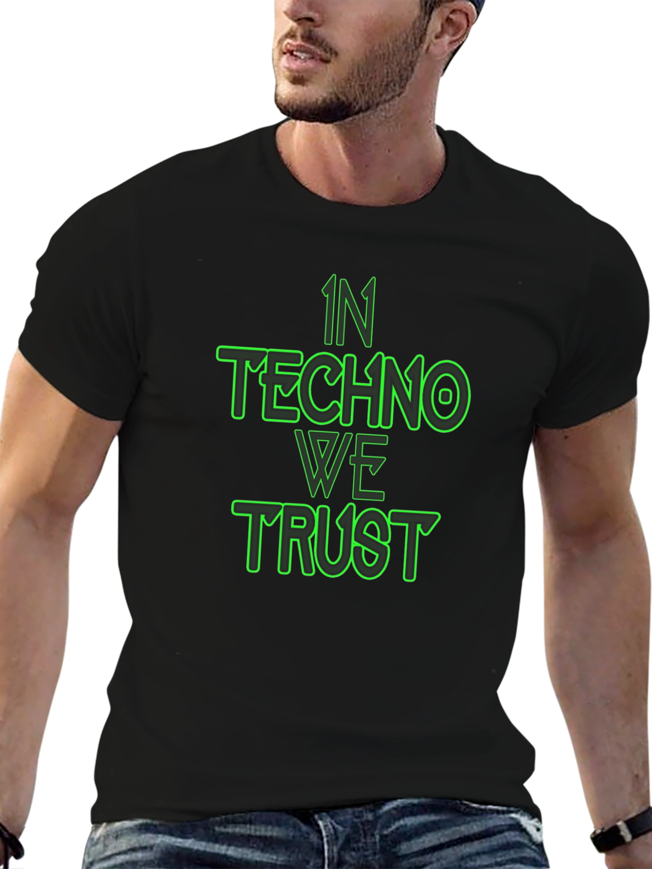 In Techno We Trust Black T-Shirt