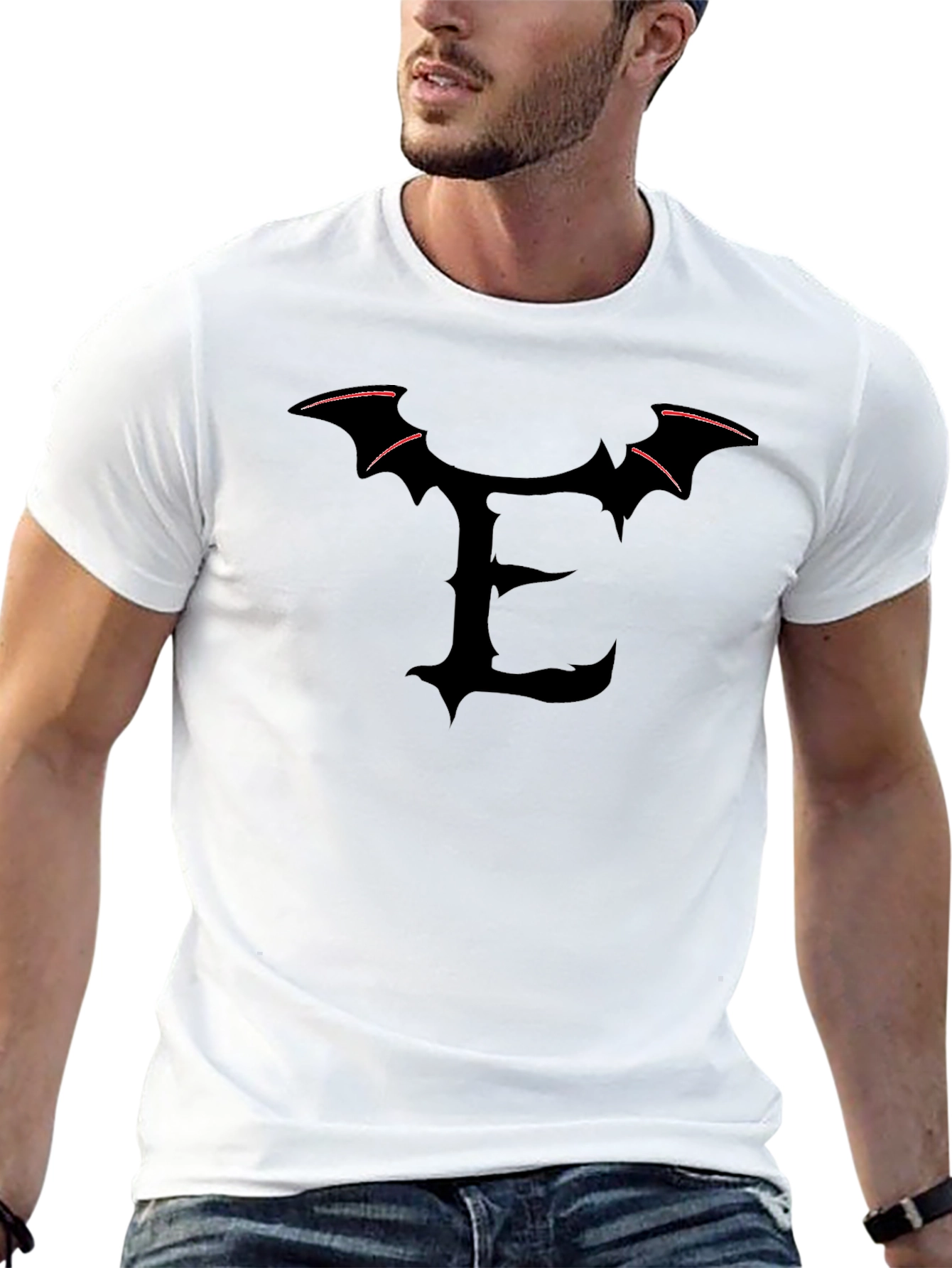 Black E-Bat Graphic Tee