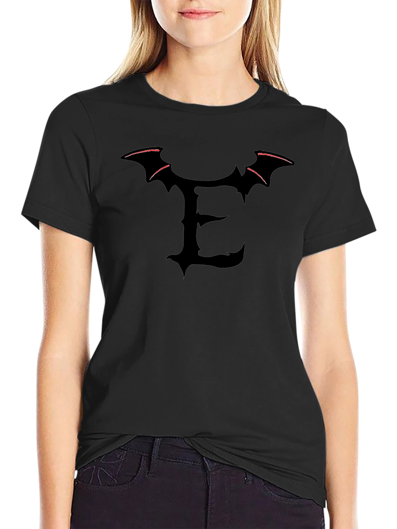 Black E-Bat Graphic Tee