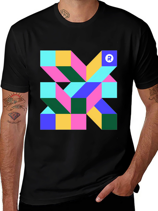 Geometric Pattern T-Shirt - Colorful Design