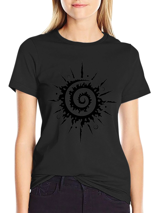 Mystic Sun Graphic Tee - Black Cotton Blend