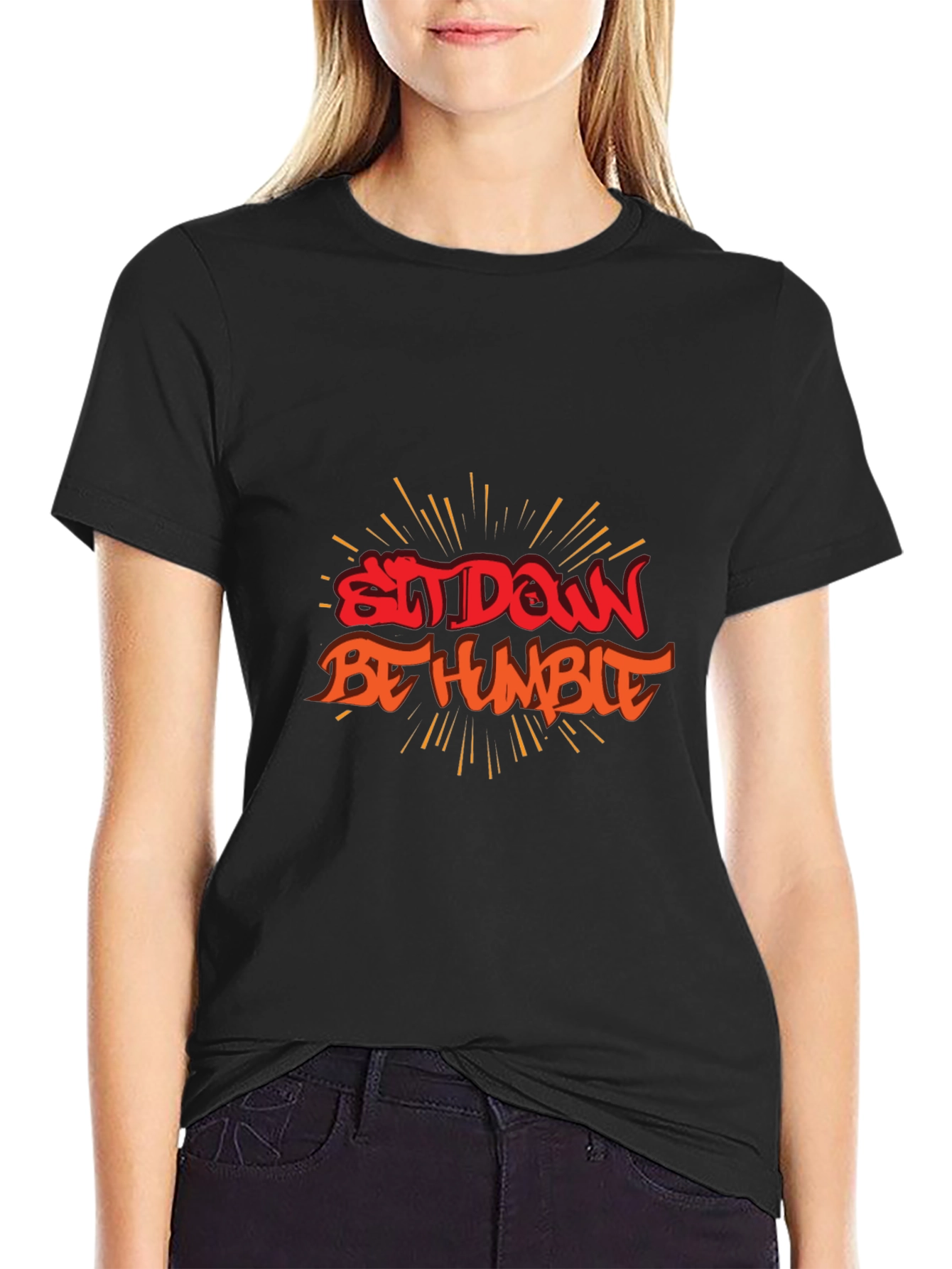 Sit Down Be Humble Black Graphic Tee