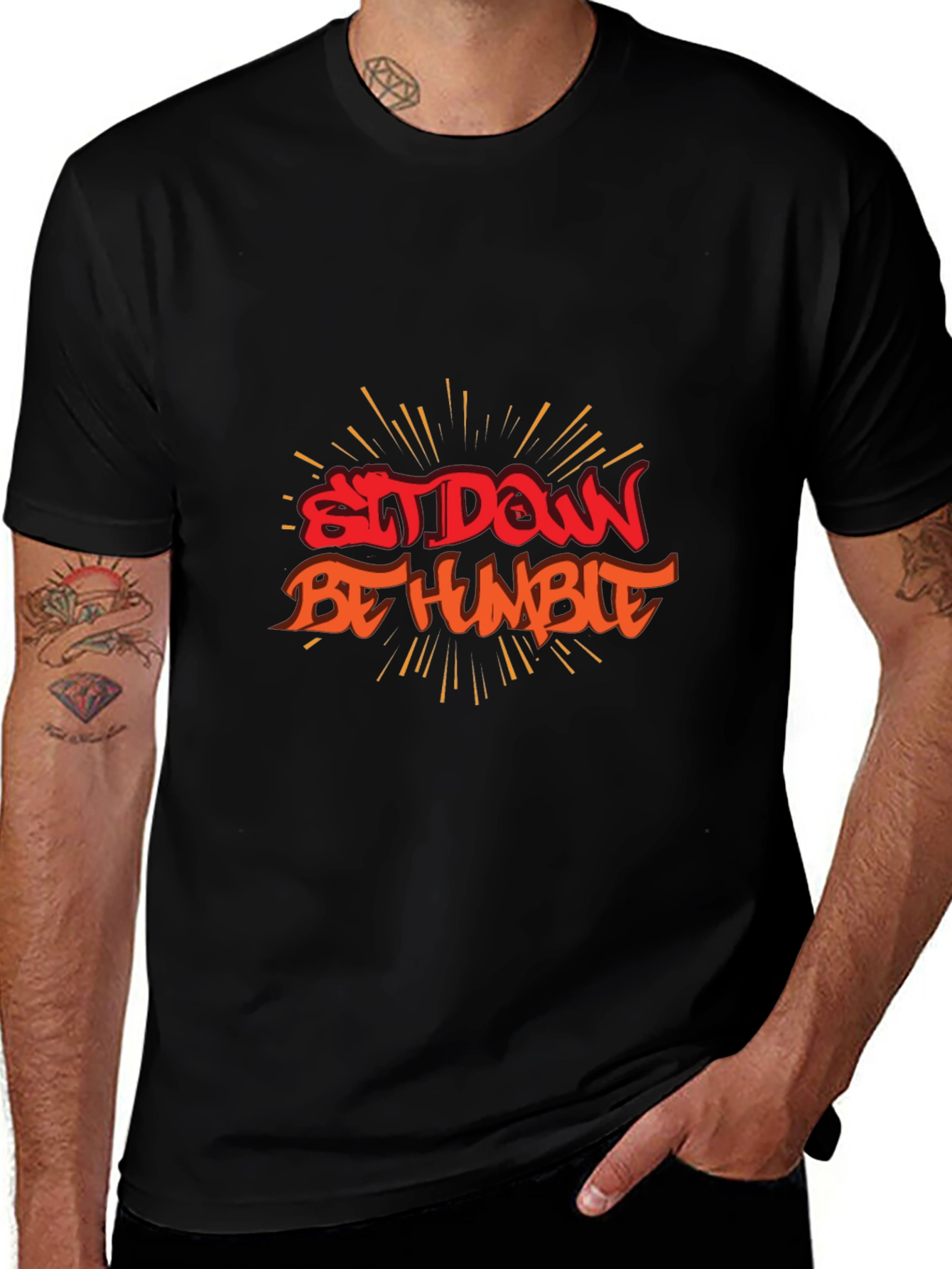 Sit Down Be Humble Black Graphic Tee