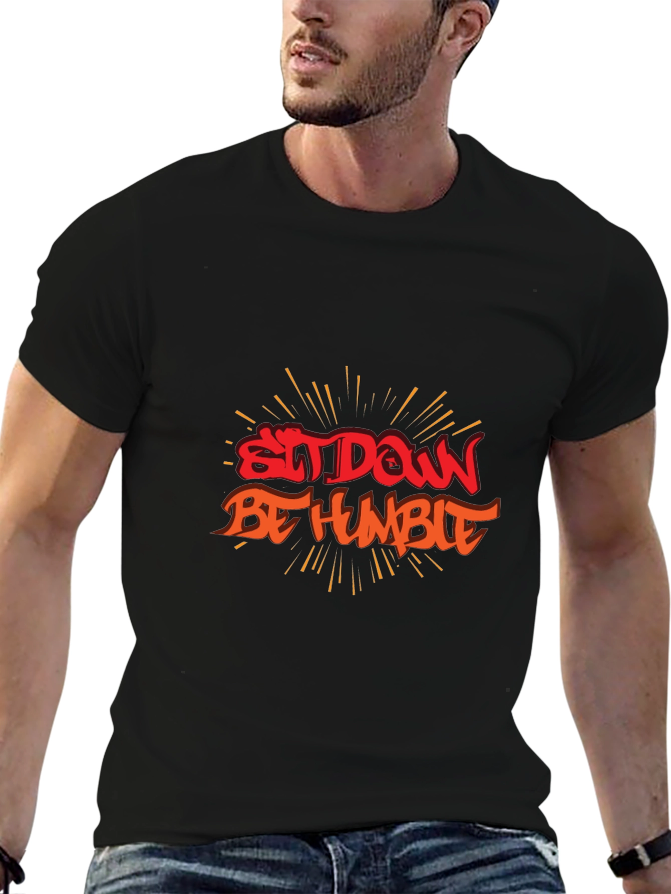 Sit Down Be Humble Black Graphic Tee