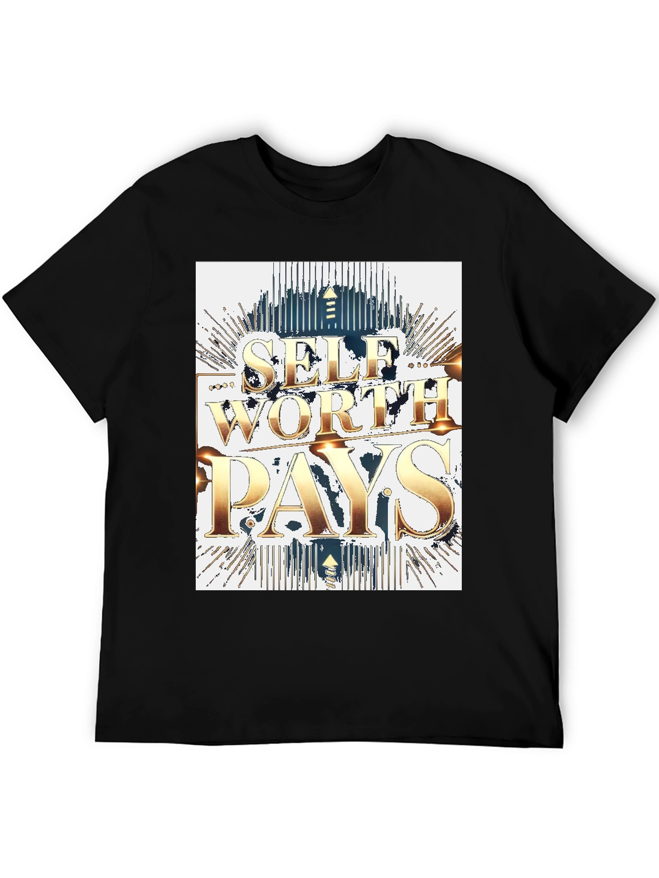 Self Worth Pays Black Graphic Tee