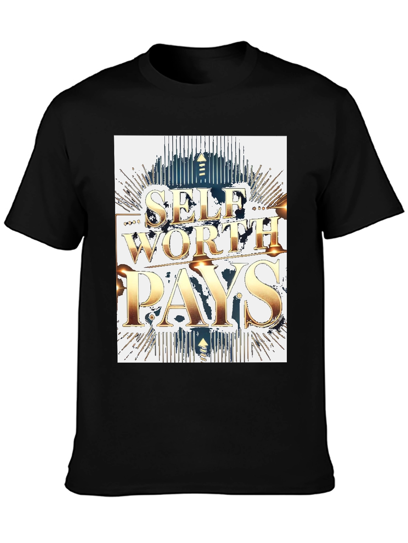 Self Worth Pays Black Graphic Tee