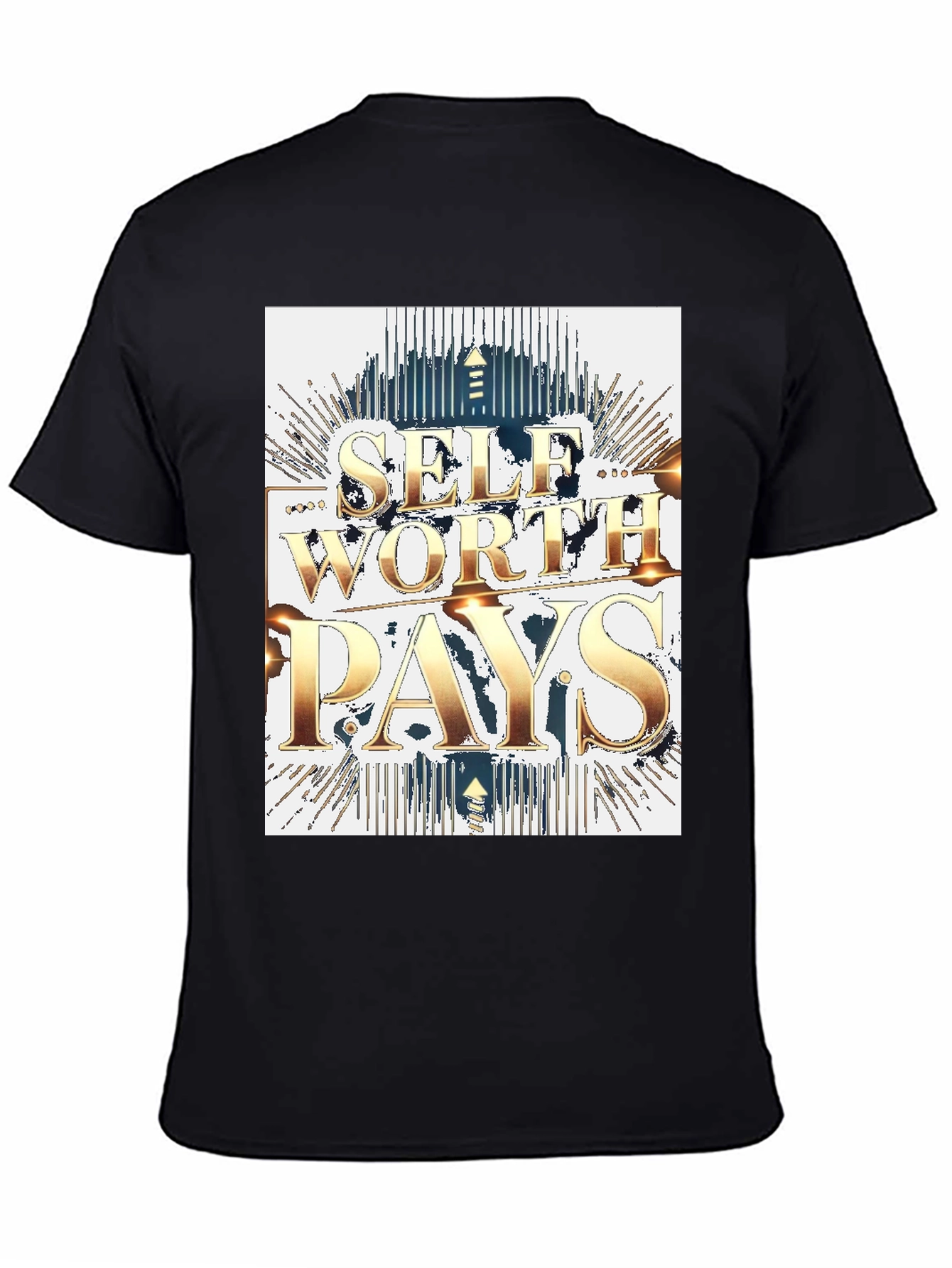Self Worth Pays Black Graphic Tee