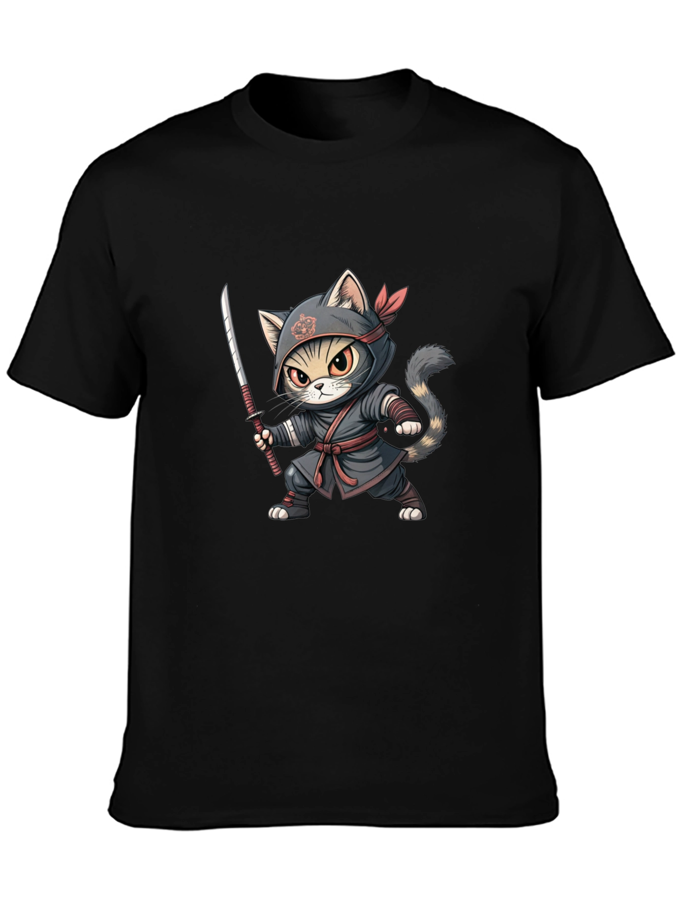 Ninja Cat Graphic Tee - Stealth Style!