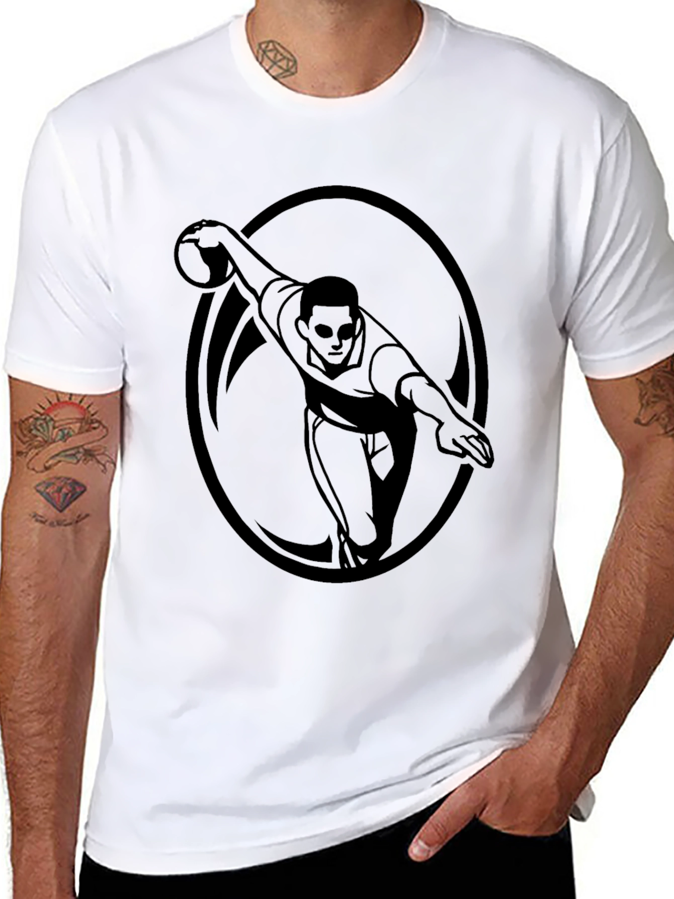 Bowling Strike Graphic Tee - Mens Black T-Shirt