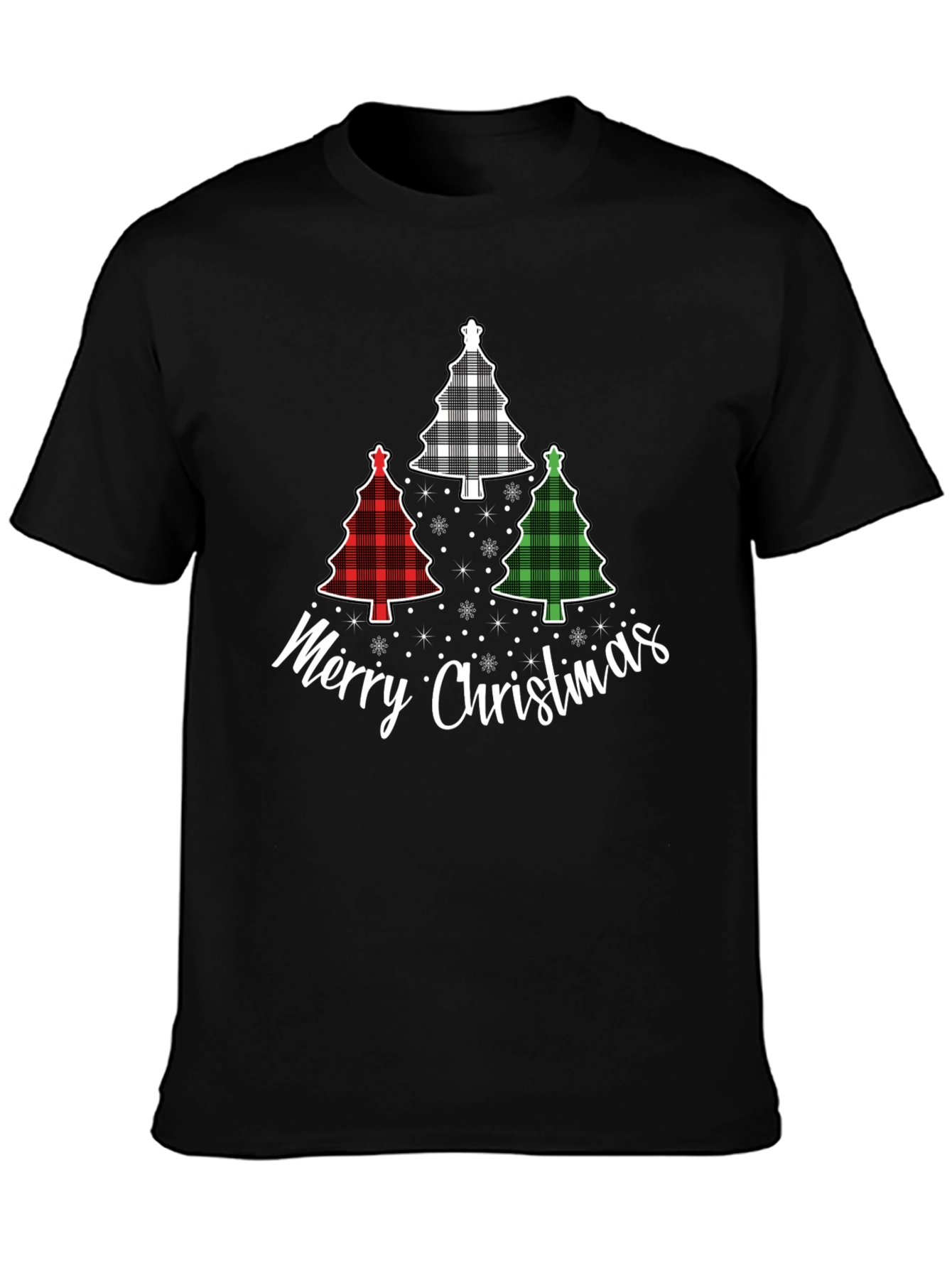 Merry Christmas Tree Plaid T-Shirt