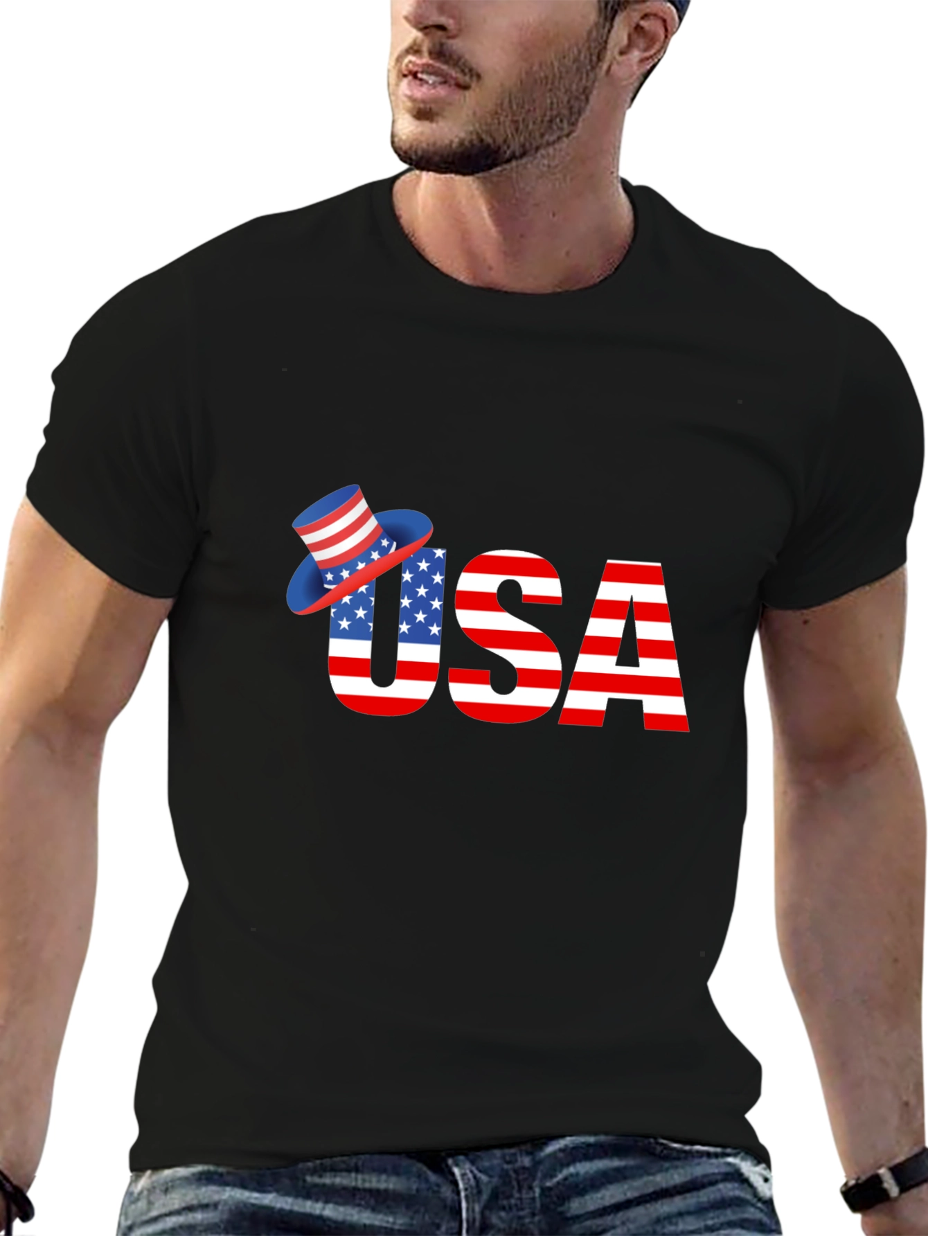 Patriotic USA T-Shirt - American Flag Design