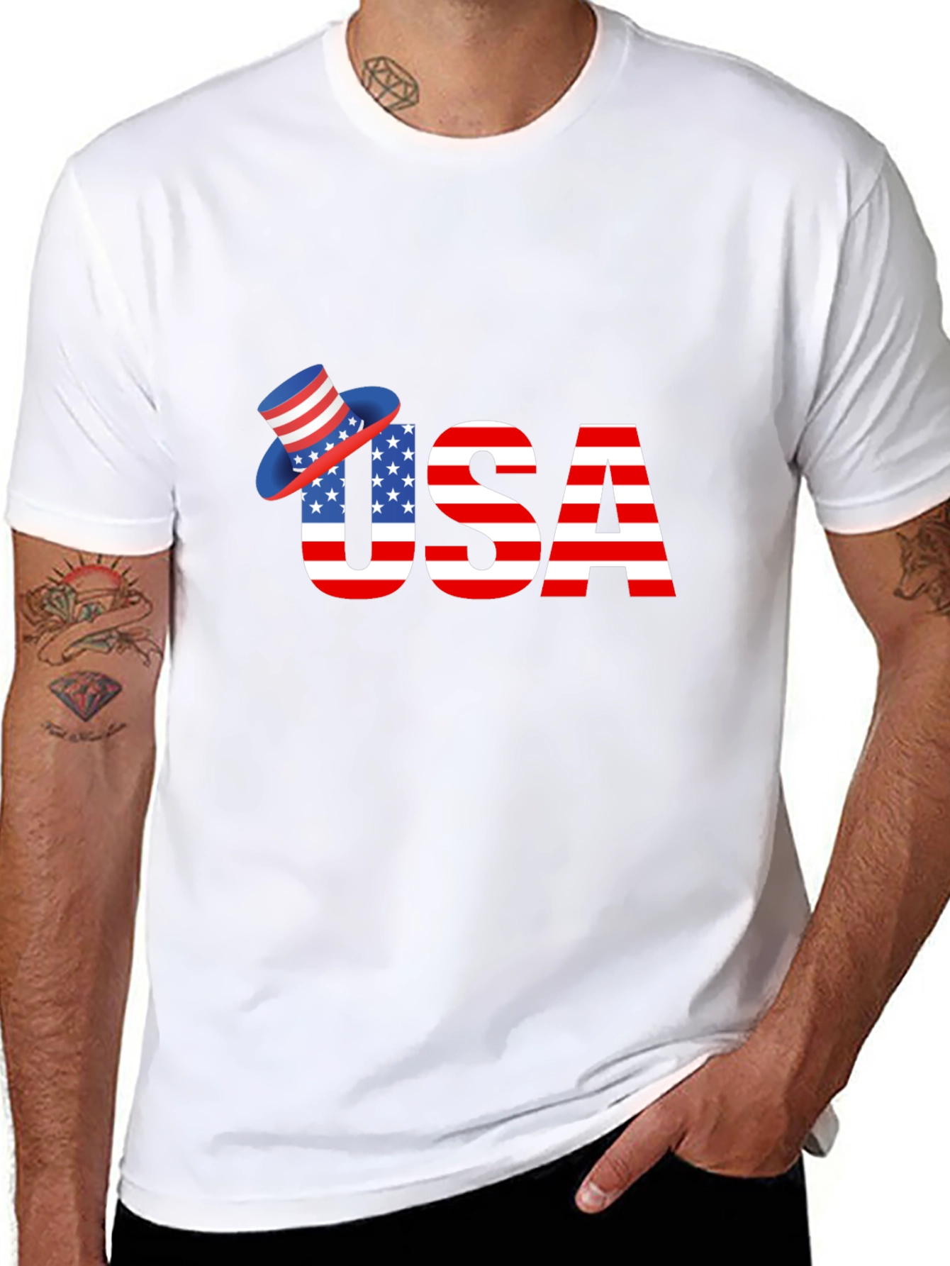 Patriotic USA T-Shirt - American Flag Design