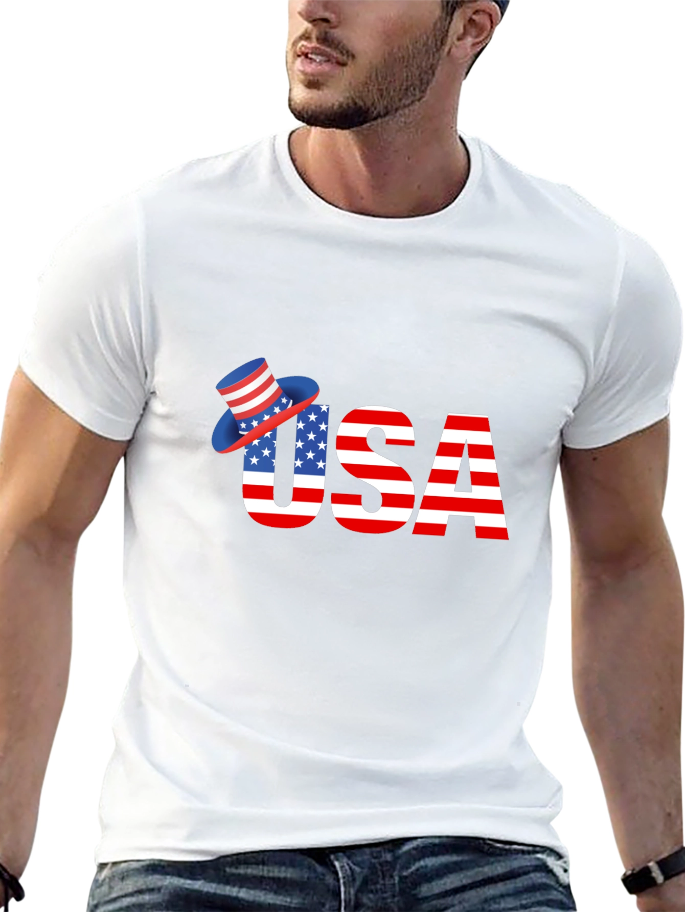 Patriotic USA T-Shirt - American Flag Design