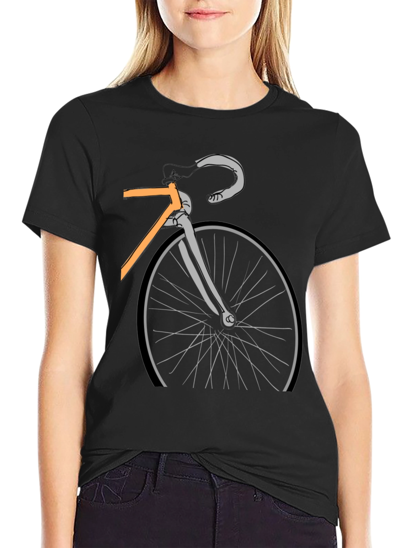 Cycling Graphic T-Shirt - Black Cotton Bike Tee